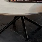 Ronde salontafel voor woonkamer metaal en keramiek onderstel Oapca - Shanghai Viadurini