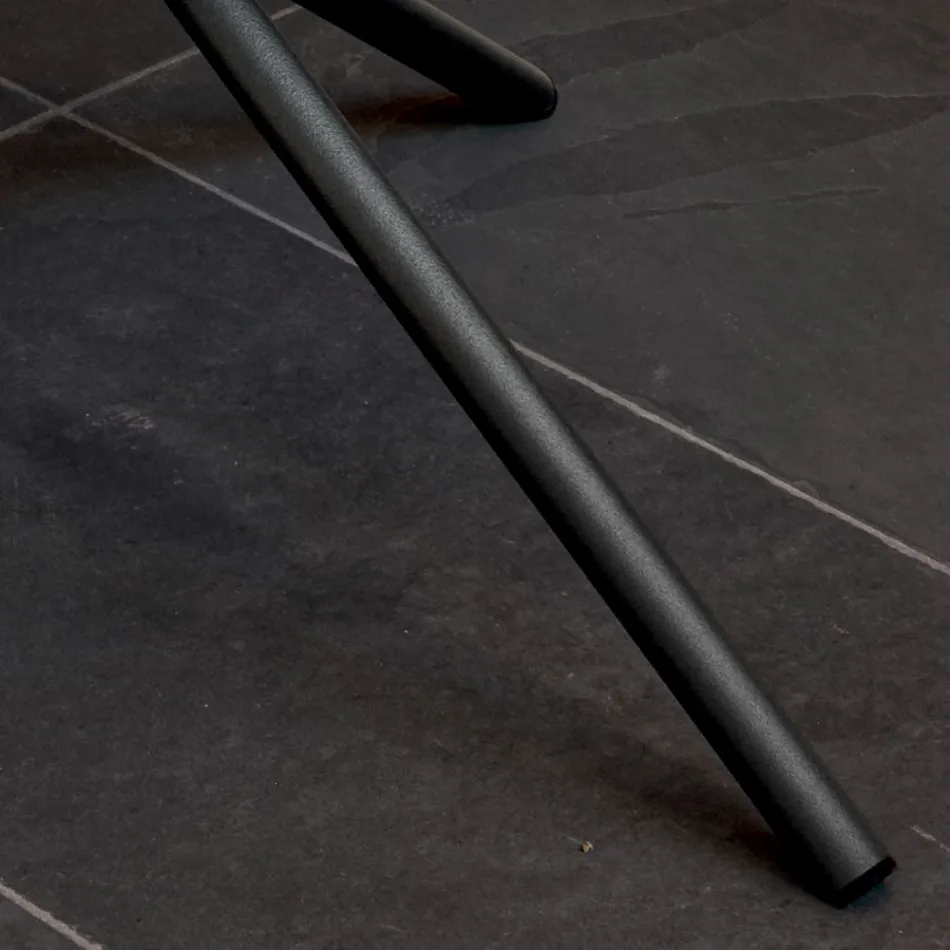 Ronde salontafel voor woonkamer metaal en keramiek onderstel Oapca - Shanghai Viadurini