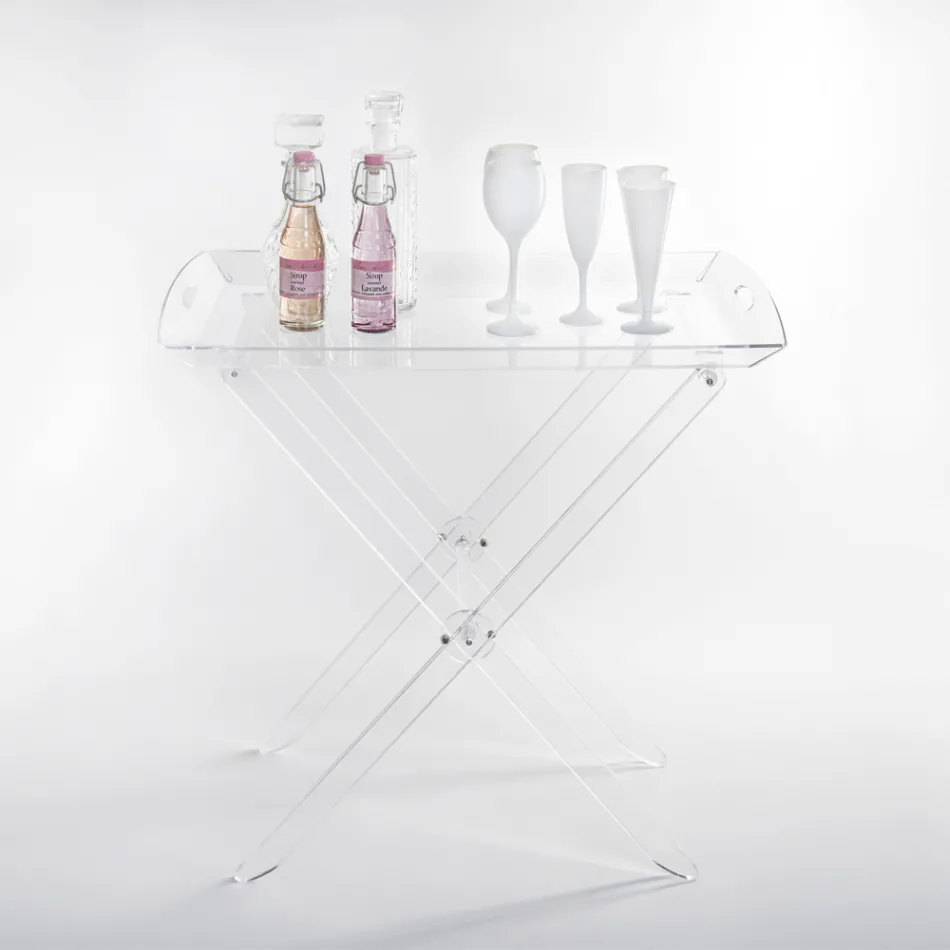 Klaptafel met transparant plexiglas blad 2 maten - Robbie Viadurini