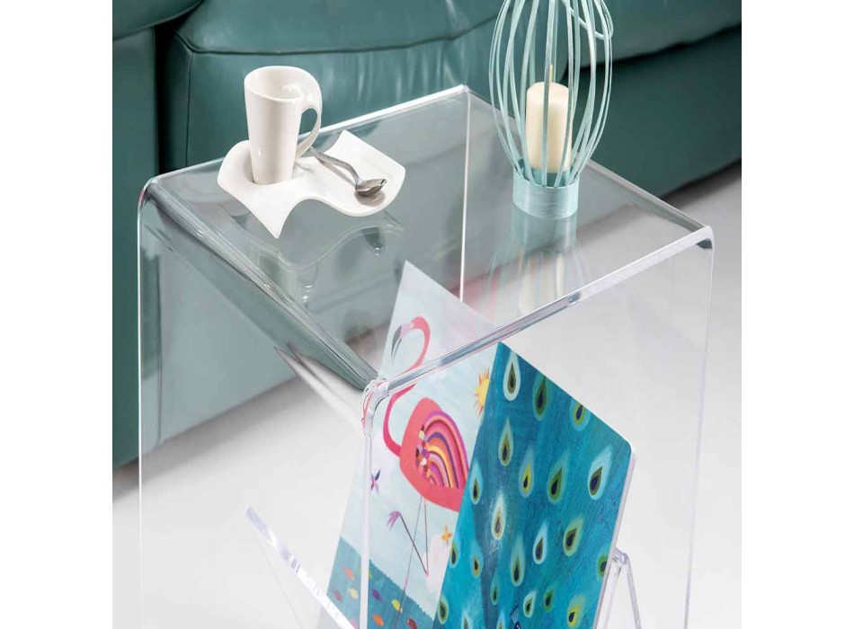 Modern design salontafel / tijdschriftenrek, in Cavour-plexiglas Viadurini