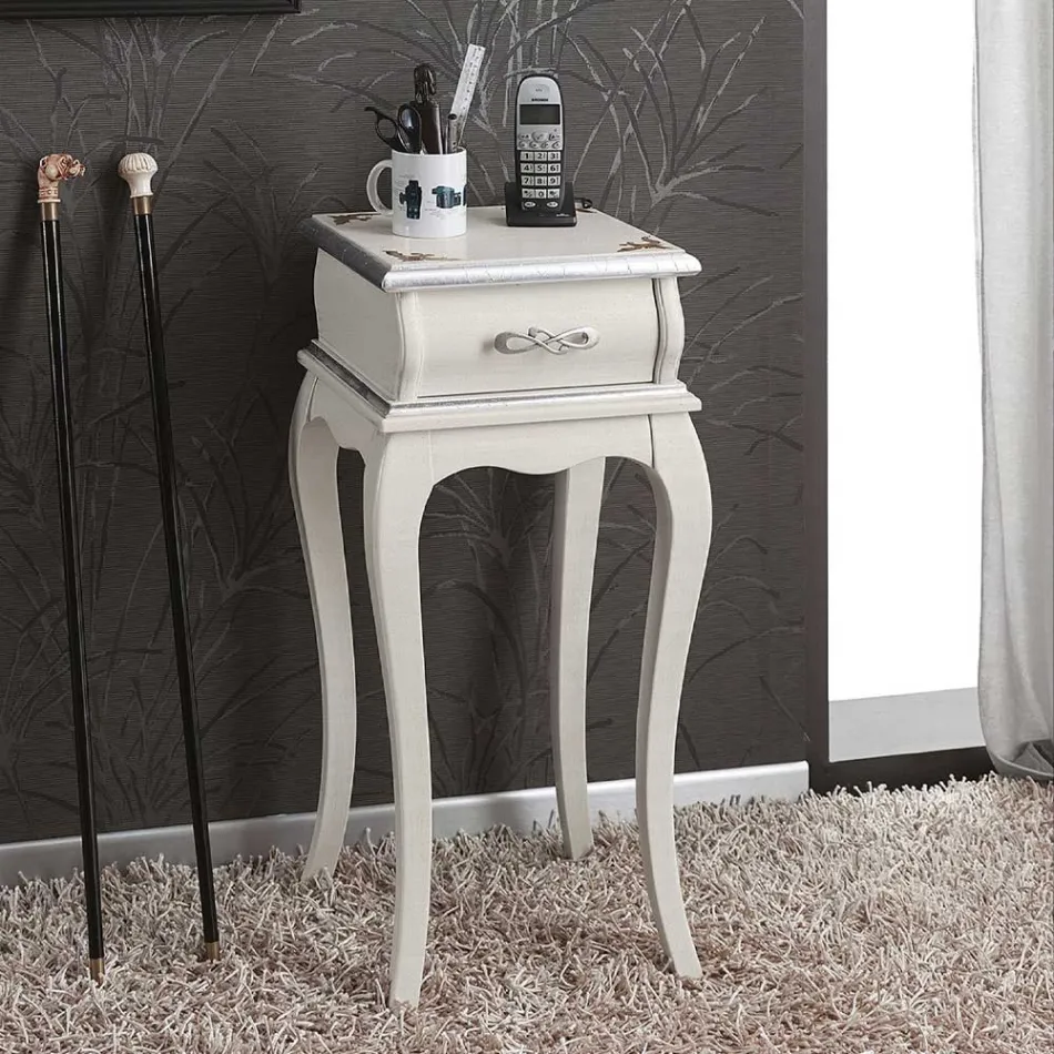 Klassieke stijl telefoonstandaard in hout gemaakt in Italië - Hastings Viadurini