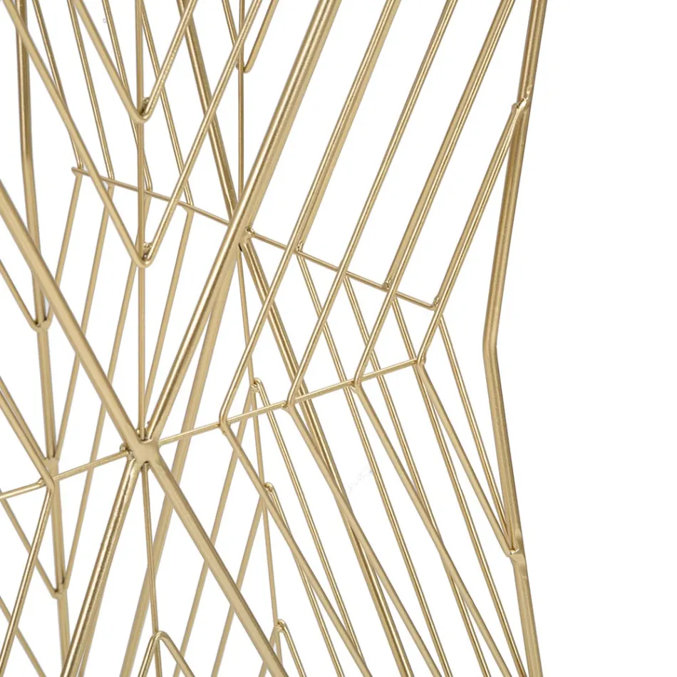 Telefoontafel in goudkleurig ijzer en blad van spiegelglas - Olivia Viadurini