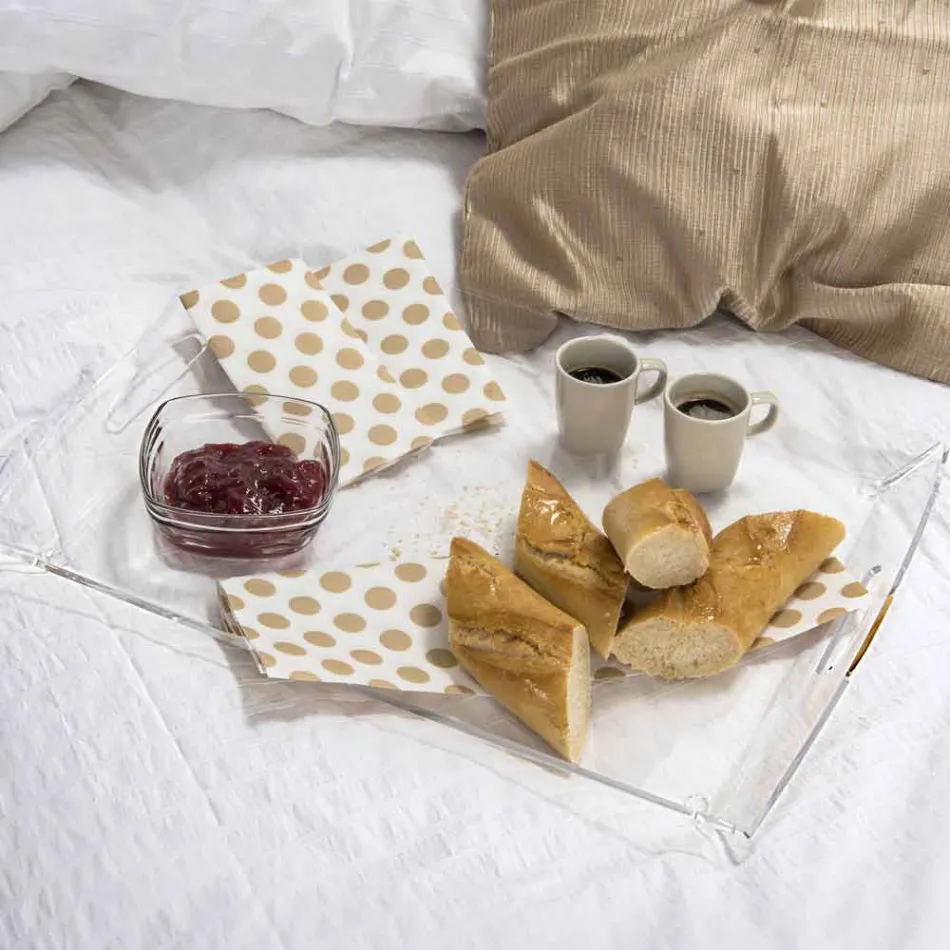 Salontafel transparante lunchbox ontwerp Olivia gemaakt in Italië Viadurini