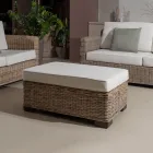 Tuinsalontafel-poef in grijs Kubù met kussen - Cerys Viadurini