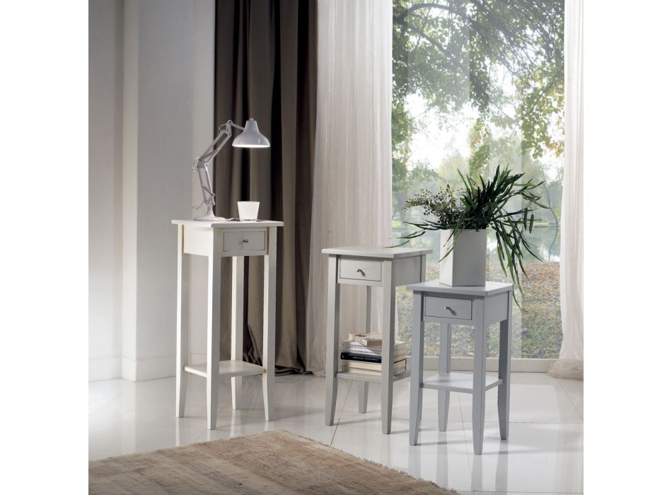 Vierkante salontafel met vierkante plank in verschillende hoogtes Made in Italy - Apus Viadurini