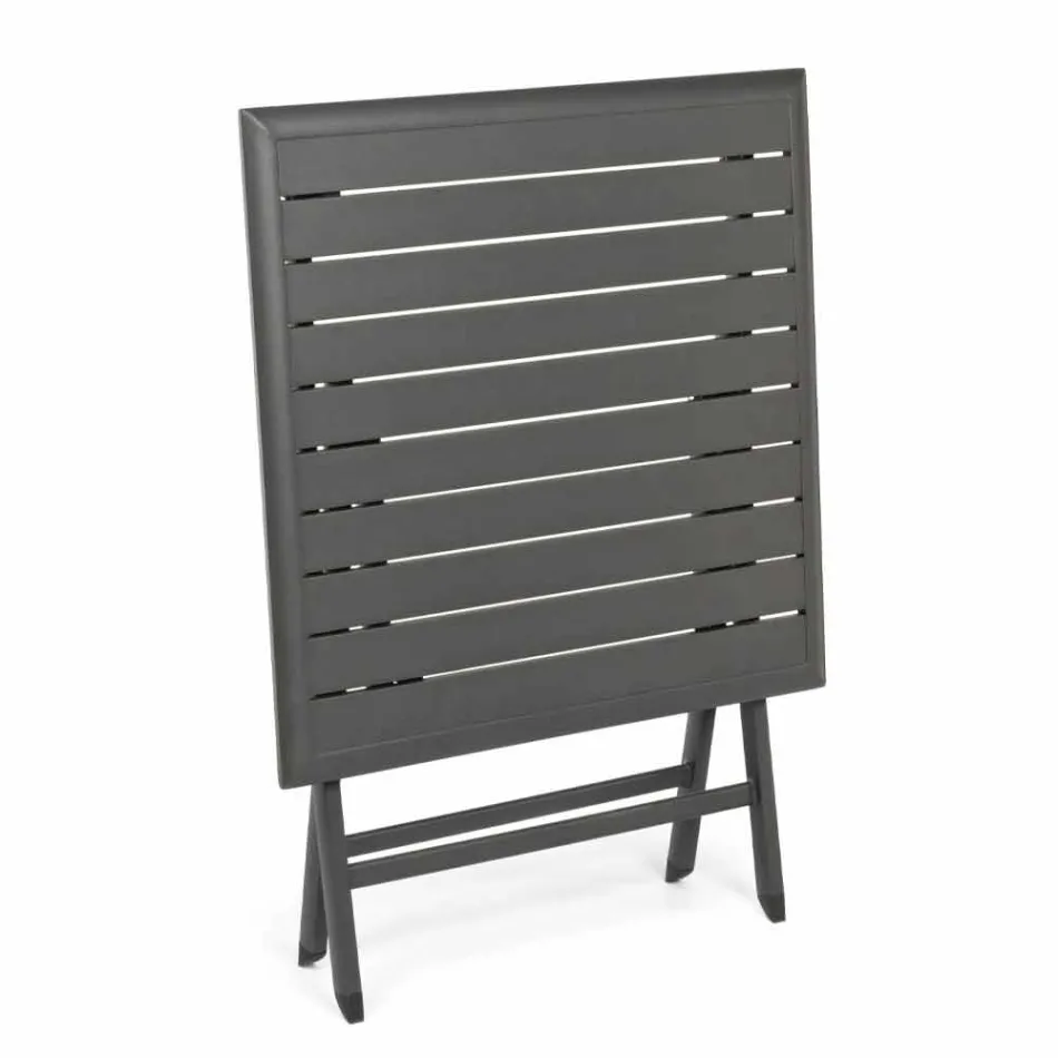 Vierkante opvouwbare salontafel voor buiten in geverfd aluminium - Hunt Viadurini
