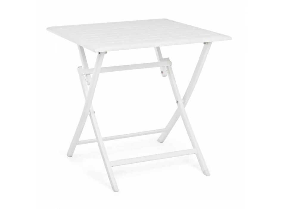 Vierkante opvouwbare salontafel voor buiten in geverfd aluminium - Hunt Viadurini