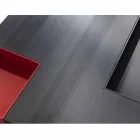 Vierkante tafel Iris modern design, ingebouwd verwijderbare trays Viadurini