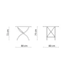 Vierkante opklapbare buitentafel in gegalvaniseerd staal Made in Italy - Selvaggia Viadurini