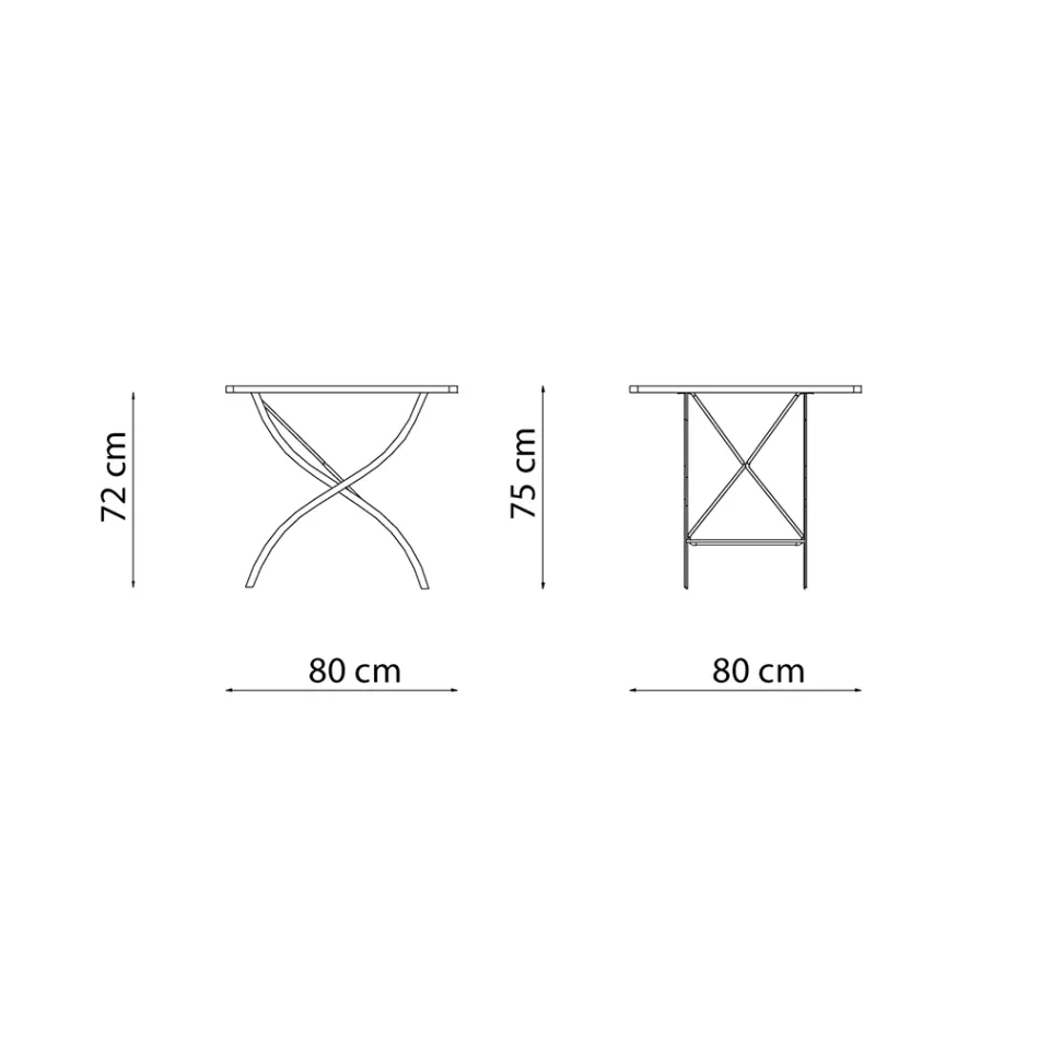 Vierkante opklapbare buitentafel in gegalvaniseerd staal Made in Italy - Selvaggia Viadurini