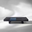 Moderne rechthoekige tafel met ingebouwde verwijderbare trays Iris Viadurini