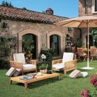 Rechthoekige salontafel voor buiten in teakhout Made in Italy - Oracle Viadurini