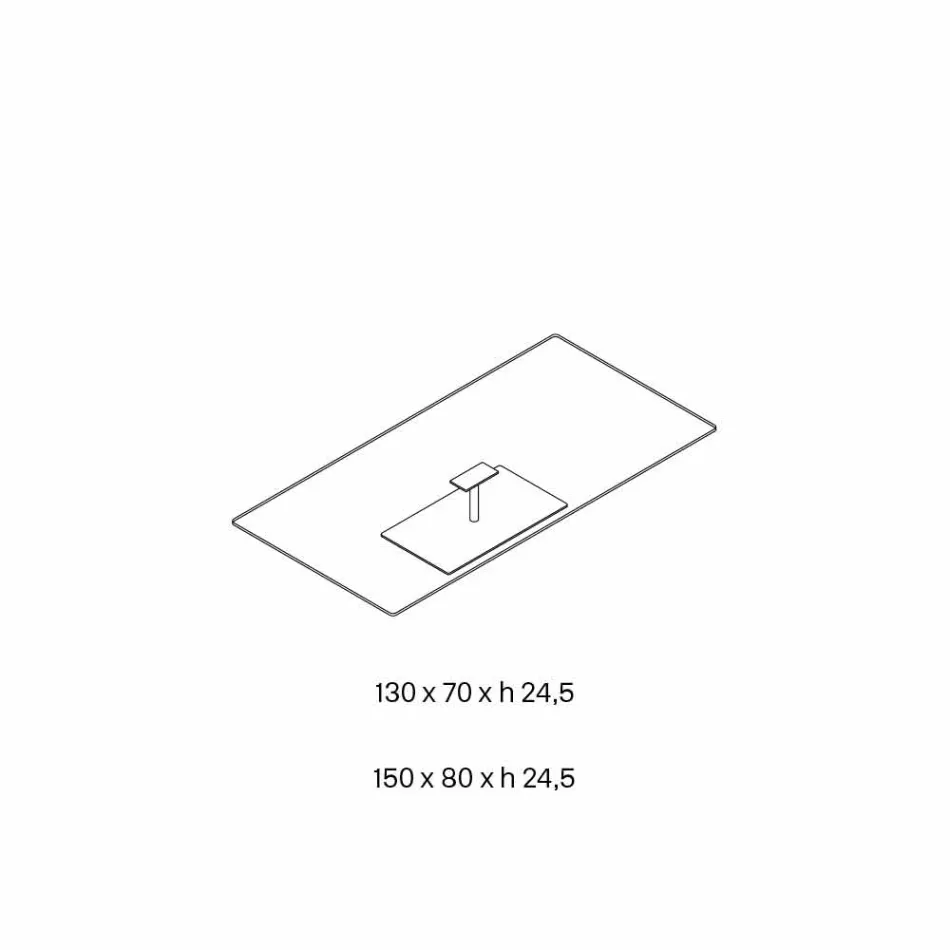 Rechthoekige salontafel voor de woonkamer in extra helder of gerookt glas - Giovannino Viadurini