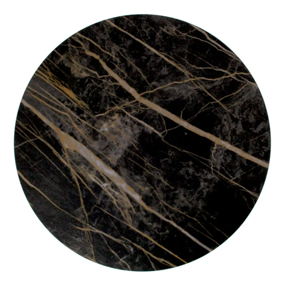 Ronde salontafel met stalen onderstel en steengoed blad Made in Italy - Alisea Viadurini