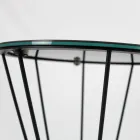 Ronde salontafel met stalen onderstel en steengoed blad Made in Italy - Alisea Viadurini