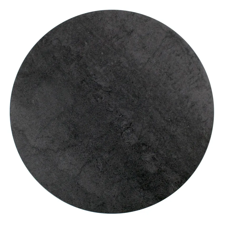 Ronde salontafel met stalen onderstel en steengoed blad Made in Italy - Alisea Viadurini