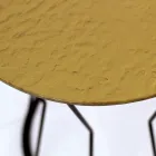 Ronde salontafel met stalen onderstel en glazen blad Made in Italy - Alisea Viadurini