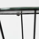 Ronde salontafel met stalen onderstel en glazen blad Made in Italy - Alisea Viadurini