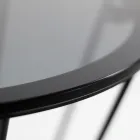 Ronde salontafel met stalen onderstel en glazen blad Made in Italy - Alisea Viadurini