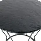 Ronde salontafel met stalen onderstel en glazen blad Made in Italy - Alisea Viadurini