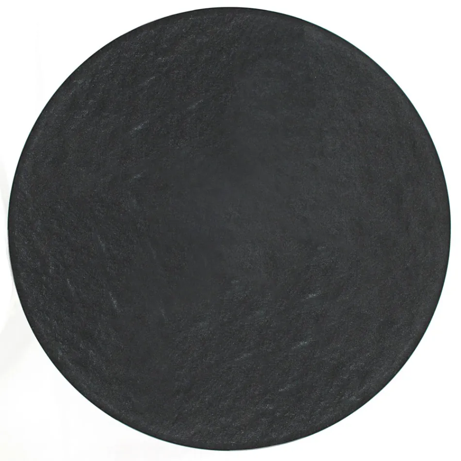 Ronde salontafel met stalen onderstel en glazen blad Made in Italy - Alisea Viadurini