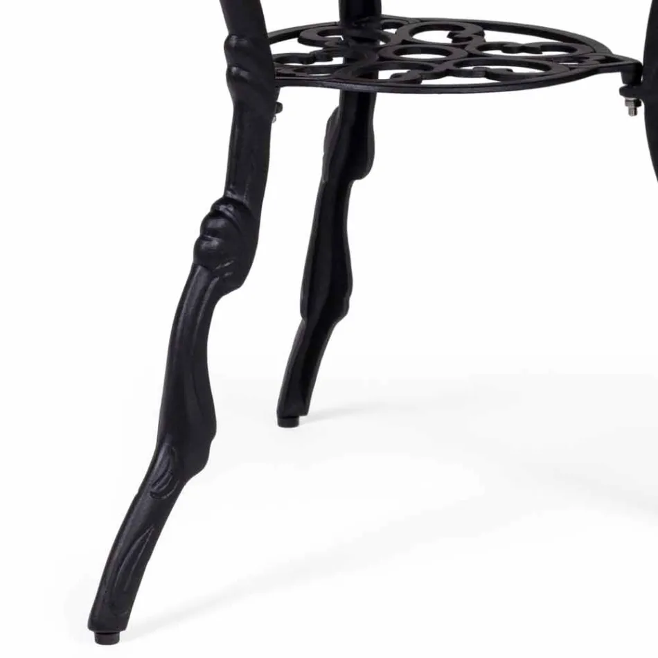 Ronde salontafel voor buiten in mat antraciet aluminium - Sayra Viadurini