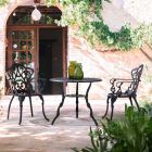 Ronde salontafel voor buiten in mat antraciet aluminium - Sayra Viadurini