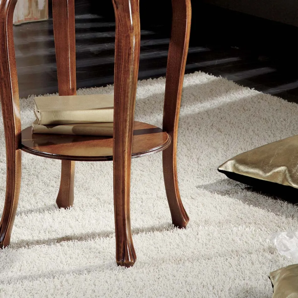 Ronde salontafel met beukenhouten poten Made in Italy - Ecade Viadurini