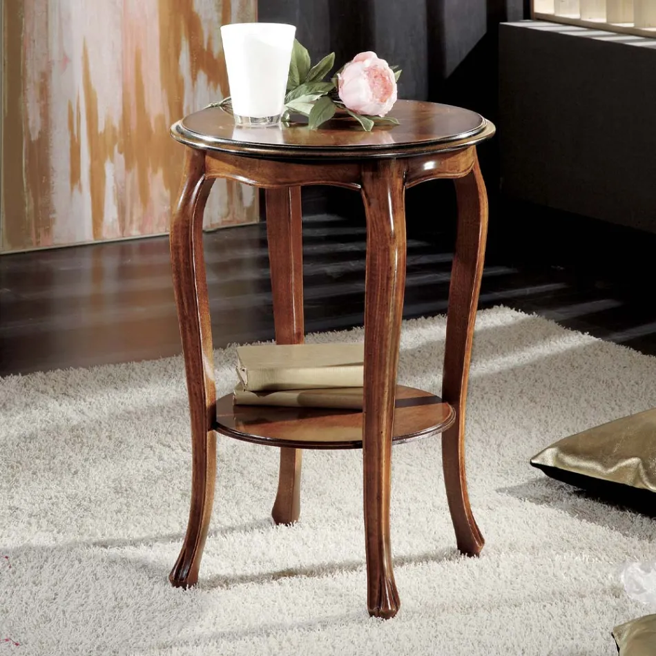 Ronde salontafel met beukenhouten poten Made in Italy - Ecade Viadurini