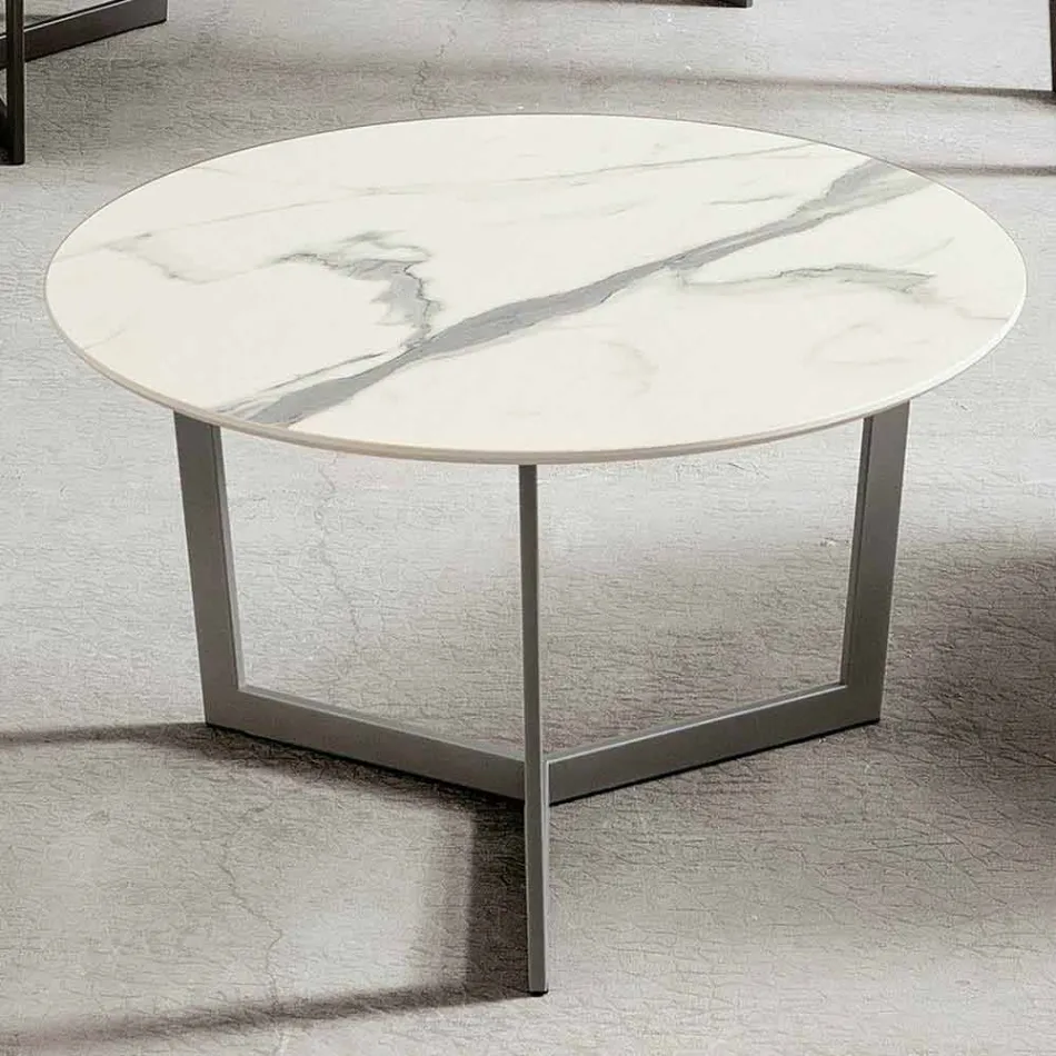 Ronde salontafel met HPL-blad Made in Italy - Mina Viadurini