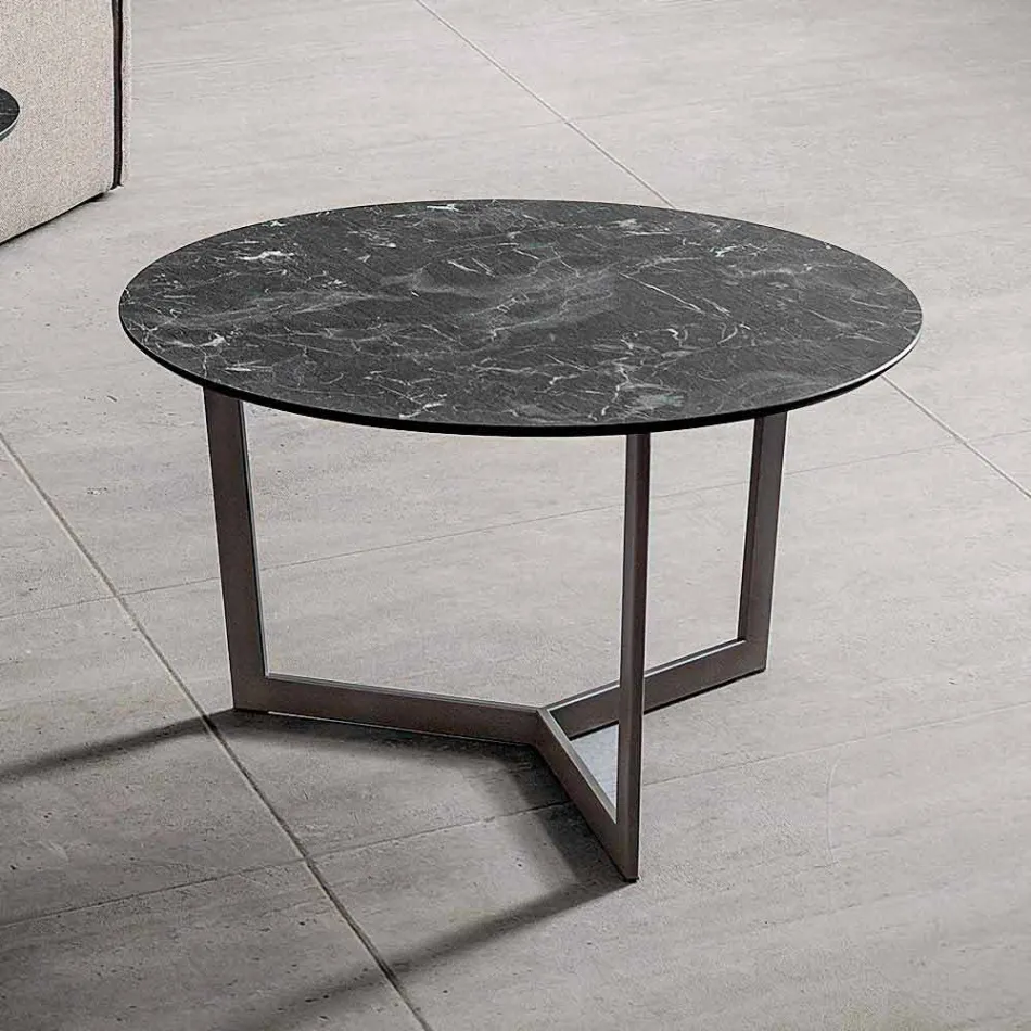 Ronde salontafel met HPL-blad Made in Italy - Mina Viadurini