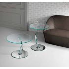 Ronde design salontafel in extra helder glas gemaakt in Italië - Akka Viadurini