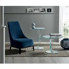 Ronde design salontafel in extra helder glas gemaakt in Italië - Akka Viadurini