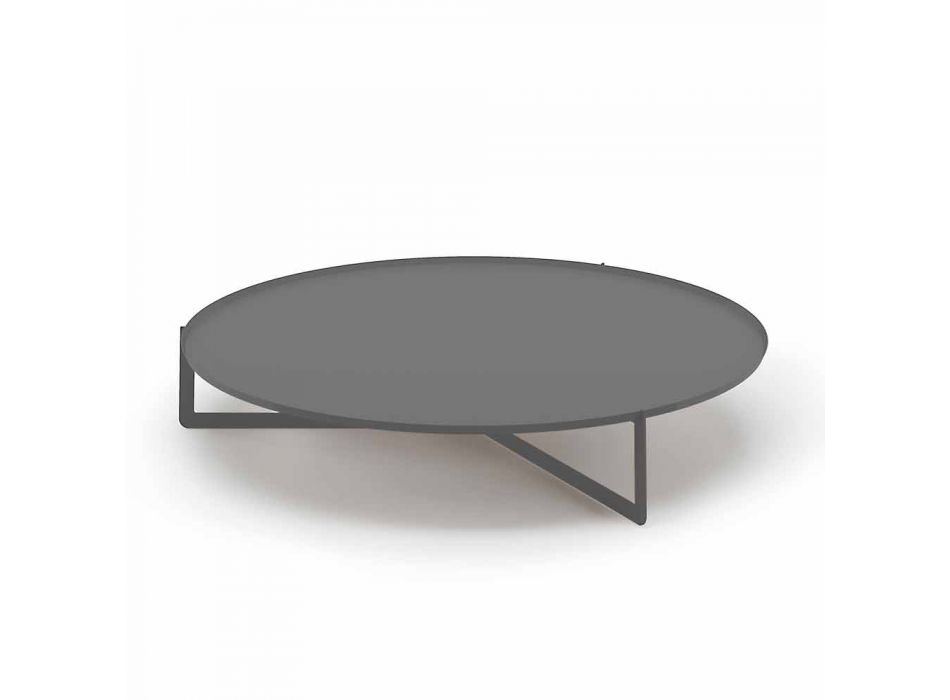 Ronde salontafel voor buitenwoonkamer in grafiet of moddermetaal - Stephane Viadurini