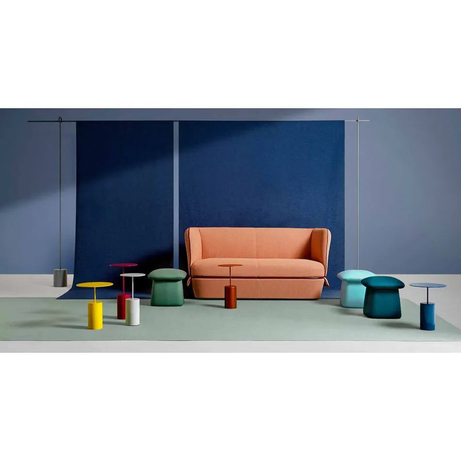 Ronde salontafel in gekleurd metaalblad van modern design - cocktail Viadurini