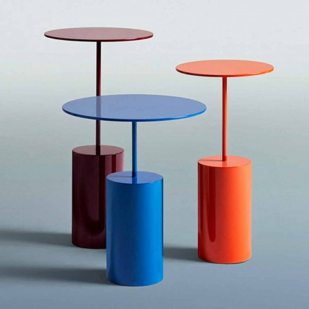 Ronde salontafel in gekleurd metaalblad van modern design - cocktail Viadurini