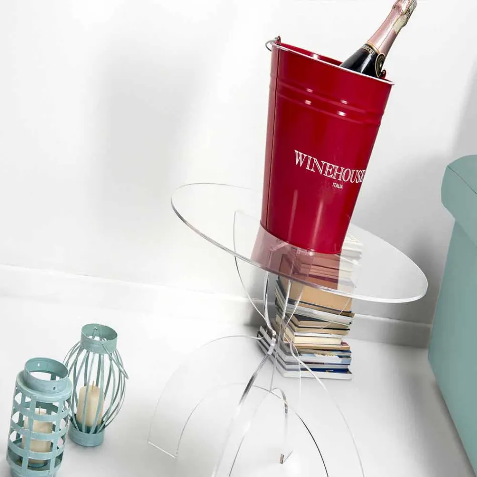 Ronde salontafel, transparant PMMA Laives Viadurini