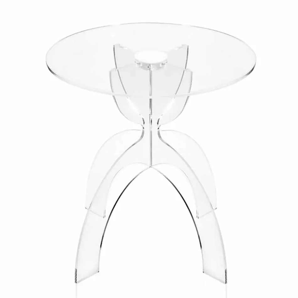 Ronde salontafel, transparant PMMA Laives Viadurini