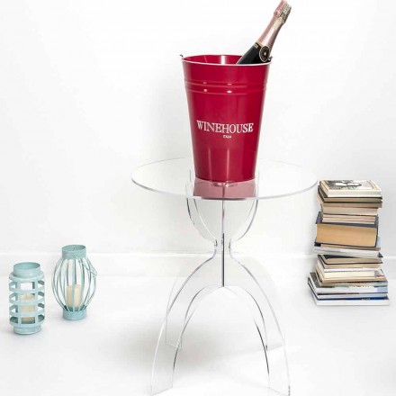 Ronde salontafel, transparant PMMA Laives Viadurini