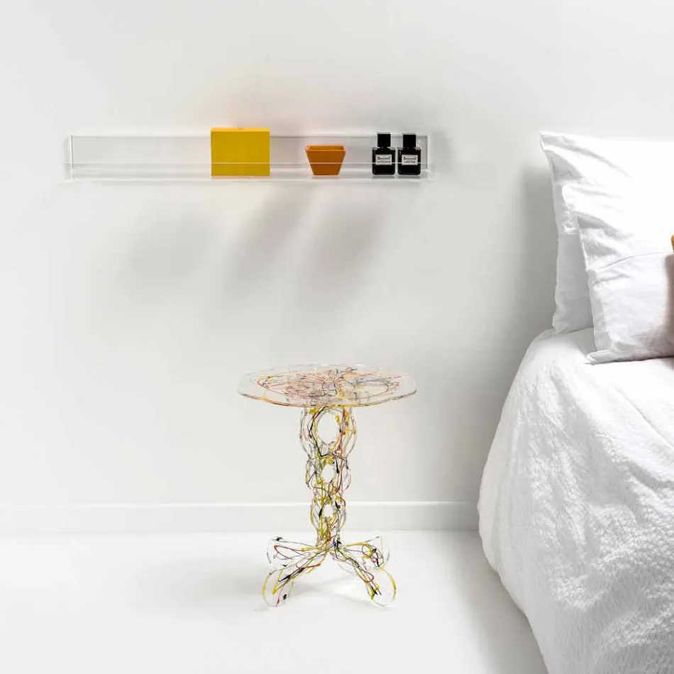 Ronde tafel diameter 36 cm Janis veelkleurige design, gemaakt in Italië Viadurini