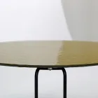 Ronde glazen salontafel met onderstel van 3 halve maan Made in Italy - Arepa Viadurini