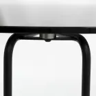 Ronde glazen salontafel met onderstel van 3 halve maan Made in Italy - Arepa Viadurini