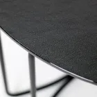 Ronde glazen salontafel met onderstel van 3 halve maan Made in Italy - Arepa Viadurini