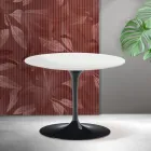 Saarinen Tulip ronde salontafel H 41 cm in mat wit Florim keramiek - Scarlet Viadurini