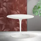 Saarinen Tulip ronde salontafel H 41 cm in mat wit Florim keramiek - Scarlet Viadurini