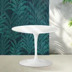 Saarinen Tulip ronde salontafel H 41 cm in glanzend wit Florim keramiek - Scarlet Viadurini