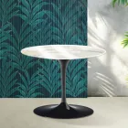 Saarinen Tulip ronde salontafel H 41 cm in glanzend Calacatta Gold Florim keramiek - Scharlakenrood Viadurini