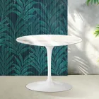 Saarinen Tulip ronde salontafel H 41 cm in glanzend Statuario Florim keramiek - Scharlakenrood Viadurini
