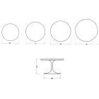 Saarinen Tulip ronde salontafel H 41 cm in Florim Statuario mat keramiek - Scharlakenrood Viadurini