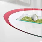 Salontafel met glazen blad met zeefdruk gemaakt in Italië - Campari Viadurini